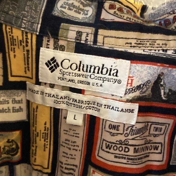 Men’s size large, Columbia button-down casual, short sleeve shirt p6 - Picture 3 of 5